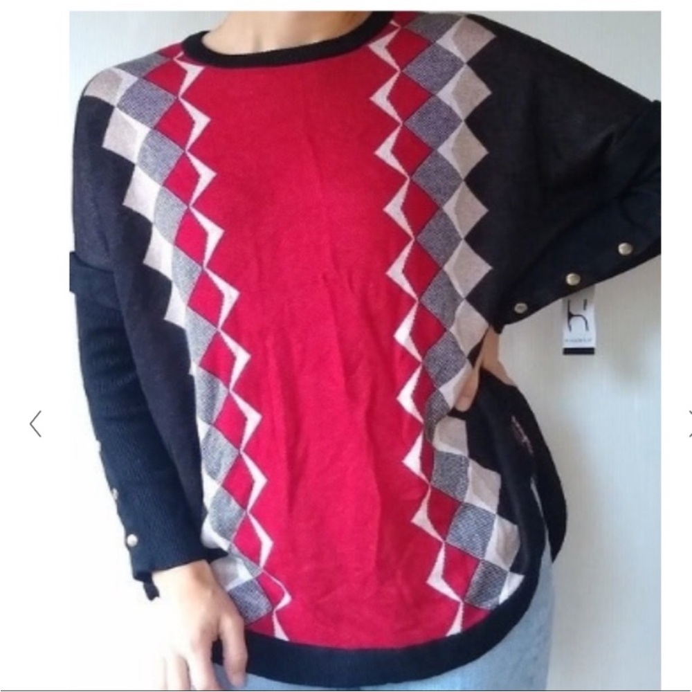 Hannah Patterned Oversized Sweater‎